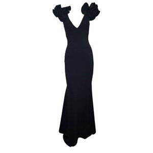 Lulus Dress Womens S Small Lovely Black Long Floor Length Party Mermaid Formal